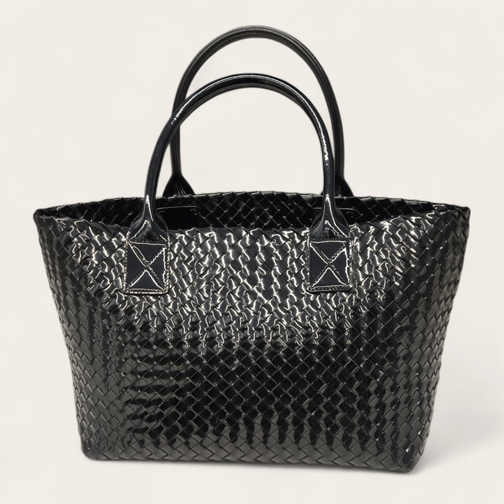 Bottega Veneta Small Patent Leather Cabat Tote
